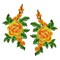 Draya Iron On Embroidered Large Flower Pair Applique/Patch Patch